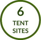 6 tent sites